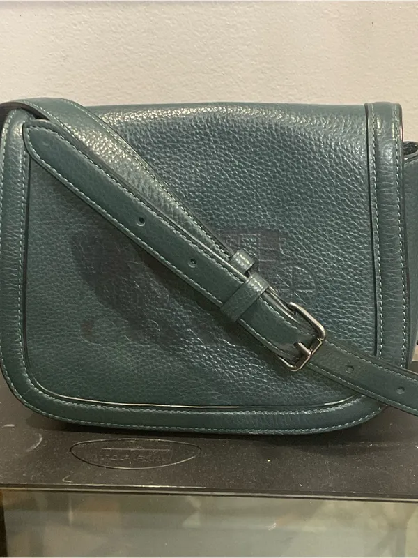 COACH Forest Green Saddle Pebbled Leather Crossbody Bag - Image 6