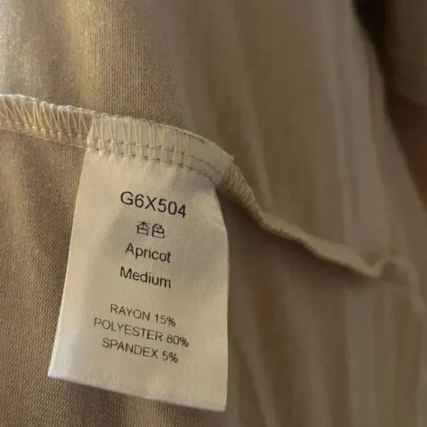 Open Front‎ Lightweight Long Sleeve Draped Apricot Long Cardigan Medium - Image 7