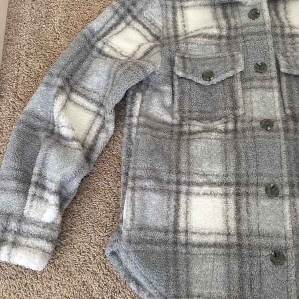 Abercrombie & Fitch plaid sherpa shacket - Image 3