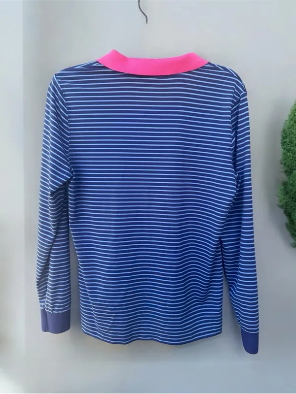 Vineyard Vines Dri-Fit Striped Polo Top Medium - Image 2