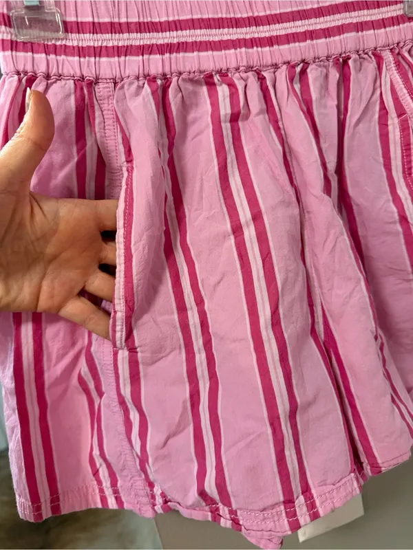 Free People striped pull-on shorts in pink combo XS - Image 4