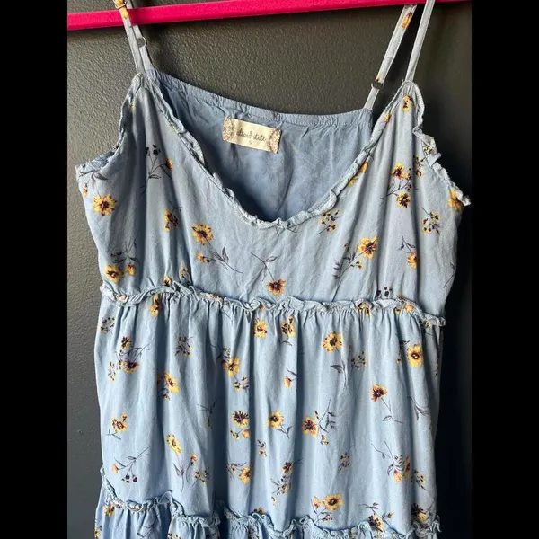 Altar’d State Chic Floral Tiered Dress - Light Blue Size Small - Image 2