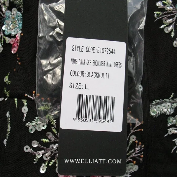 NWT Elliatt Gaia Black Floral Mini Dress Size L - Image 15