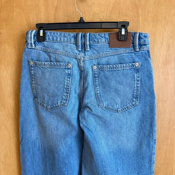 We The Free Wide Leg Jeans Women 28 Blue High Rise‎ Button Fly Denim Pants - Image 2