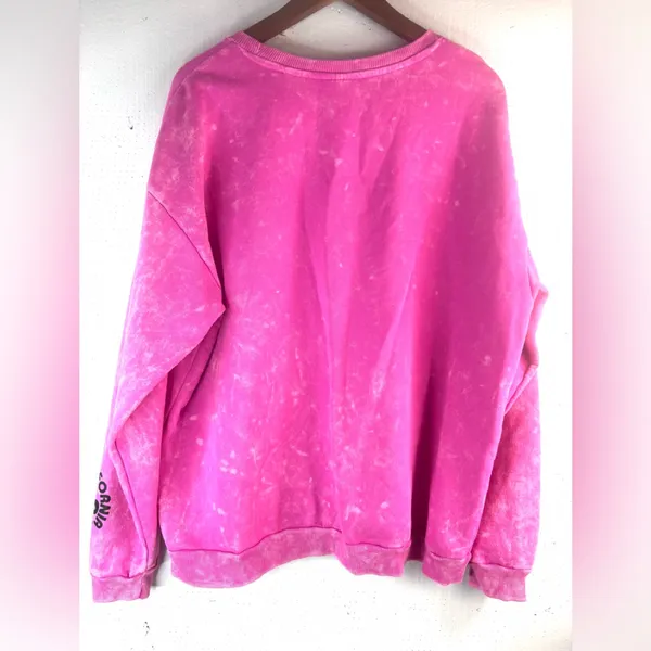 Malibu Barbie XL Pink Sweatshirt with Embroidered Spellout Black Logo - Image 3