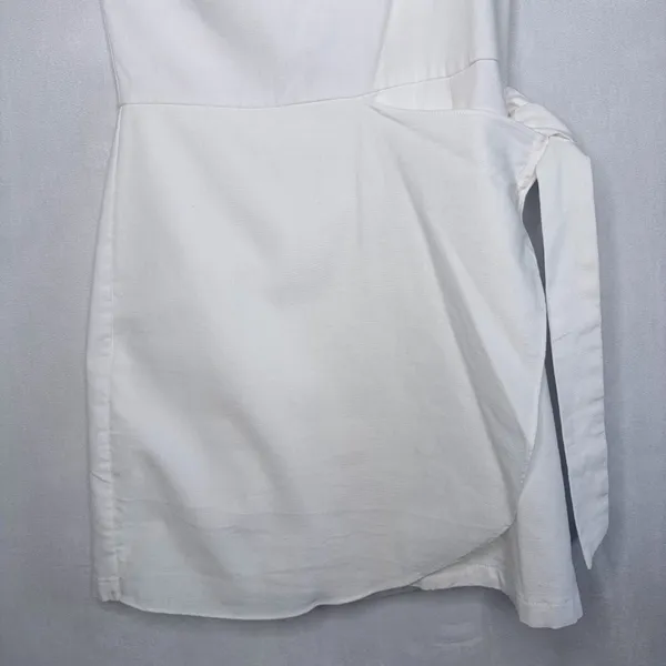 Showpo. White Linen Blend Mini Dress - Image 6