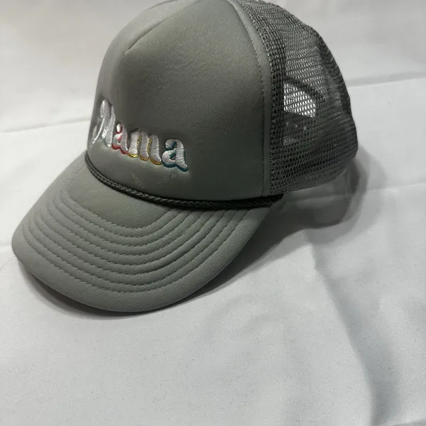 Snap-Back Mama Adjustable Baseball Cap Gray Embroidered Trucker Hat Womens - Image 2