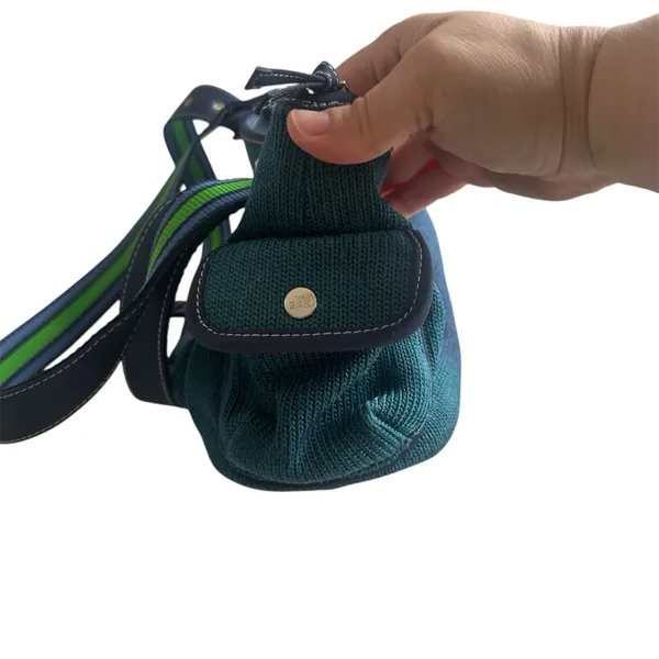 The Sak Crochet Knit‎ Blue Shoulder Bag Handbag Satchel Purse - Image 6
