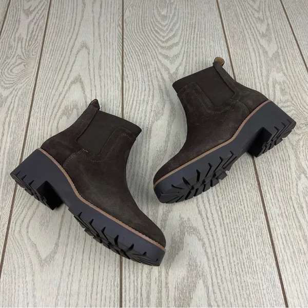 Aqua College Demi Pull-On Waterproof Chelsea Booties 8.5M Java Brown Suede $169 - Image 3