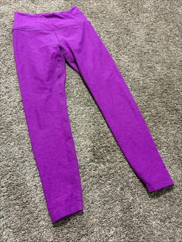Beyond Yoga Women’s Vivid Plum Heather At Your Leisure High‎ Waist Leggings XS - Image 3