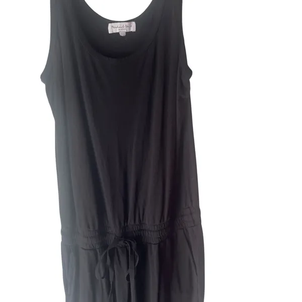 Michael Stars Size‎ Small Black Soft Tank Casual Cropped Jersey Jumpsuit - Image 2