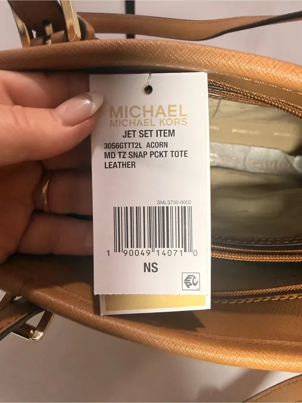 MICHAEL Michael Kors Jet Set Item Medium Top Zip Snap Pocket Tote – Acorn - Image 11