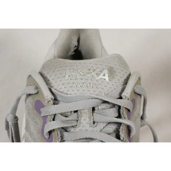 HOKA Women's US 7B Arahi 6 Silver Lightweight Running Shoes READ - Image 4