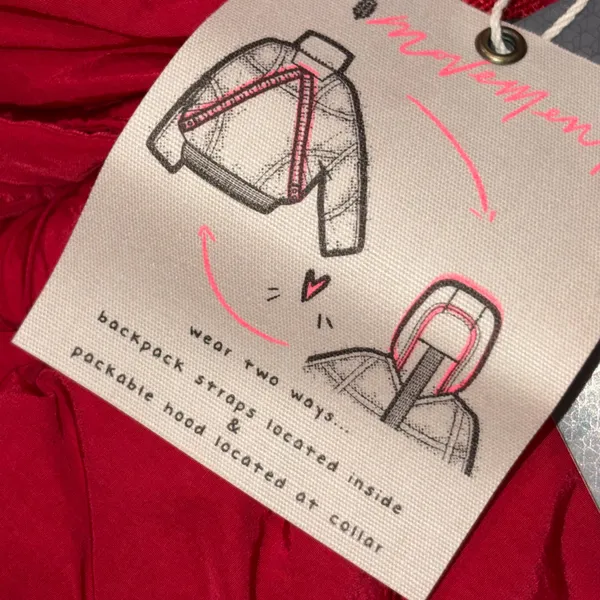 NEW With Tag Free People Movement Cranberry Red Shirr Enough Primaloft Insulated Puffer Coat Jacket Small - Image 11