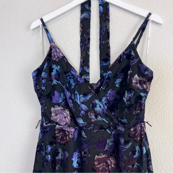 Lulus Pretty Companion Black Floral Velvet Burnout Maxi Dress Size Medium - Image 6