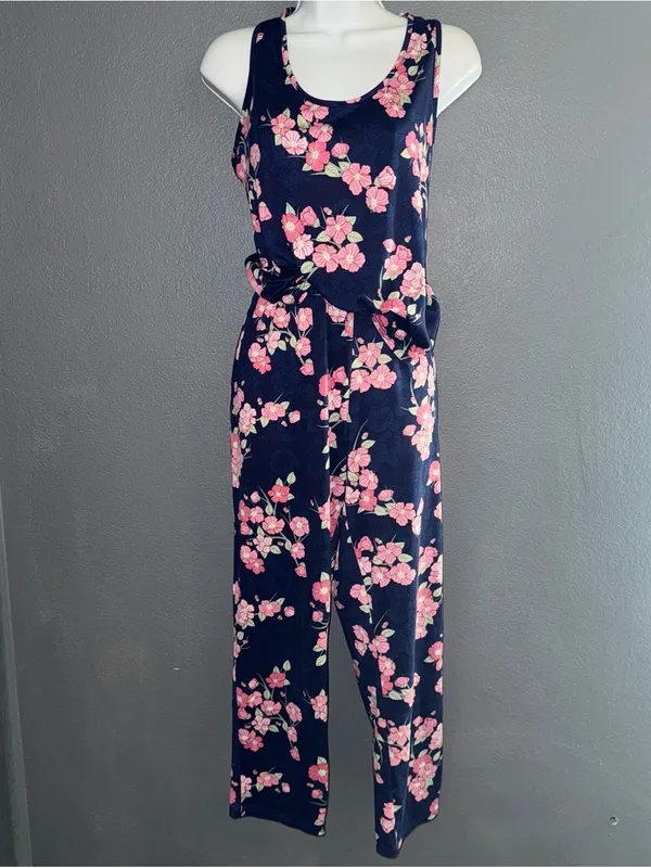 Flora Women’s Pajama Set Floral Pajamas Pants & Tank Top size Medium - Image 3