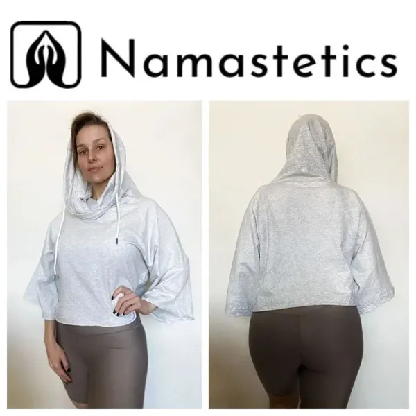 Namastetics Hoodie NEW Athleisure XL Grey Gym Relaxed Fit - Image 9