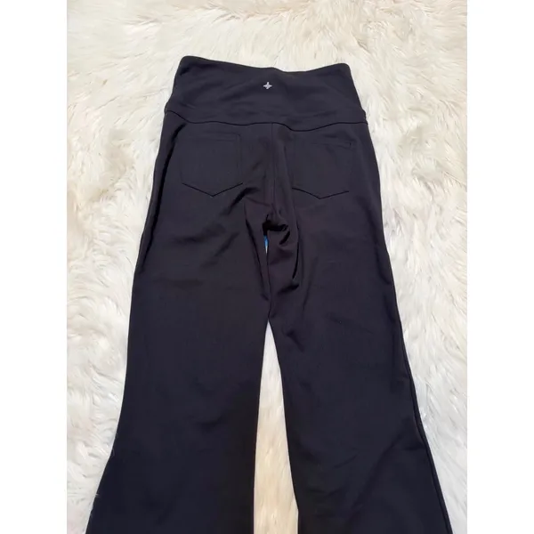 Halara Womens Sz Small Regular Cropped Flare Trouser Black Pull On Ponte Pockets - Image 8