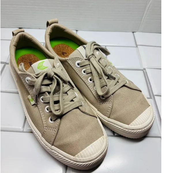 Cariuma x Pantone OCA Low Sneaker Womens 8.5 Men's 7 Plaza Taupe Canvas Shoes - Image 3