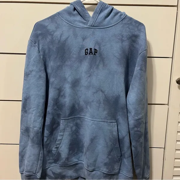 GAP Blue Tie Dye Hoodie Sweatshirt - Image 2
