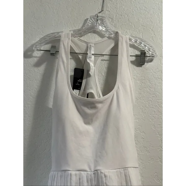Fabletics white one piece tennis skirt dress gym new with tag L - Image 4