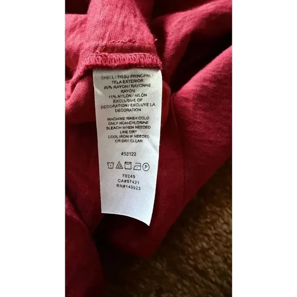 LOFT Red Embroidered Shift Dress Size S Open Back Cross Strap - Image 8