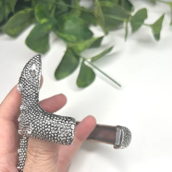 Sparkling Crystal‎ Snake Coil Bracelet Bangle Cuff Rhinestone Statement Silver - Image 3