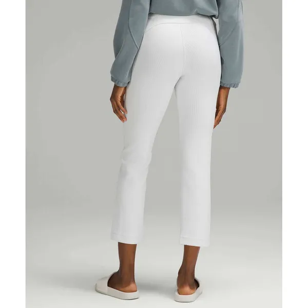 Lululemon Ribbed‎ Softstreme Zip-Leg High-Rise Cropped Pant 25" Light Vapor 8 - Image 2