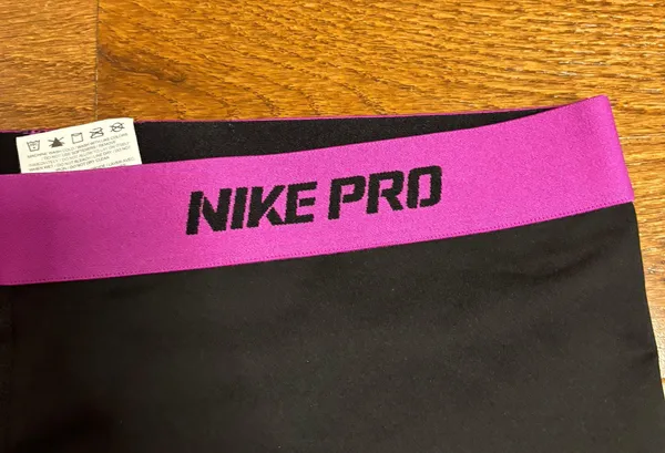 Nike Pro dri fit women’s 3” black shorts with purple waist band - XL - Image 4