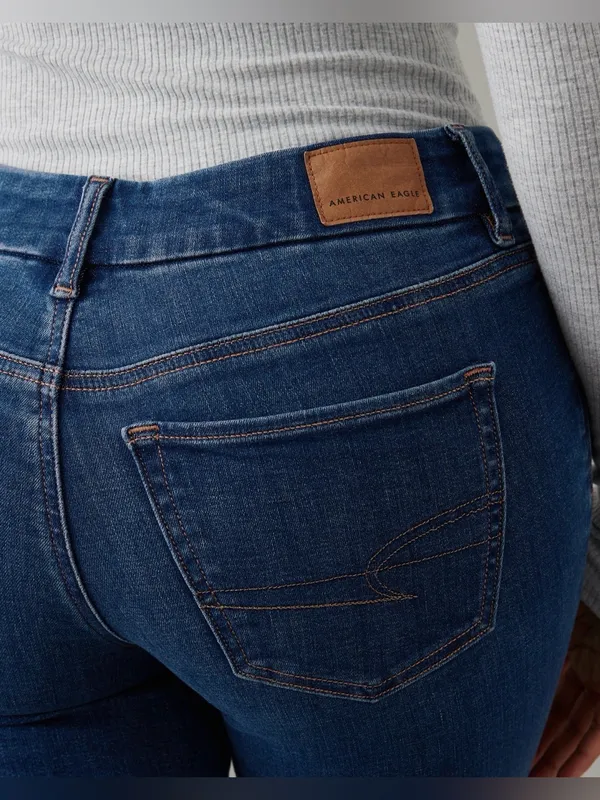 American Eagle Curvy Low Rise Kick Bootcut Next Level Stretch Jean Size 8 Short - Image 6