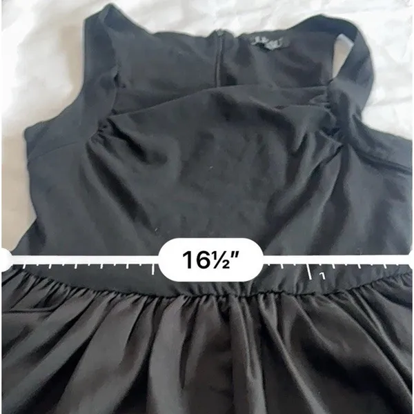 L'eau Bisou Black Bubble Knit Mini Dress XL Square Neck Dropped Waist Party LBD - Image 11