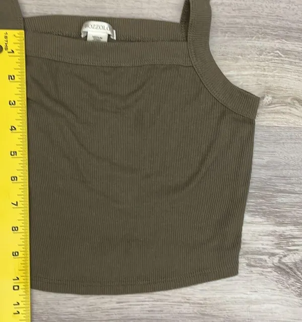 Bozzolo Mocha Brown Cropped Women's Tank Top Size Medium - Image 9