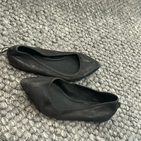 Frye Regina Ballet Flats Black Leather Pointed Toe Size 8 - Image 8