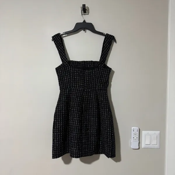 NWT ELLIATT Galadirel Check Tweed Minidress Black Size Small - Image 7