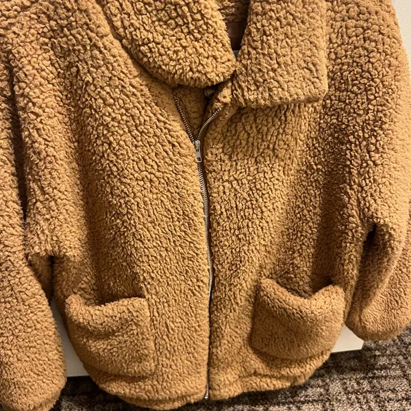 Zaful Brown Teddy Jacket - Image 2