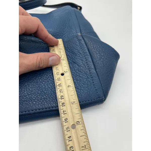 Kate Spade Crossbody Bag Womens Medium Blue Leather Zip Front Adjustable Strap - Image 9