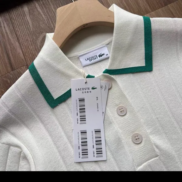 Lacoste White Polo Short Sleeved Polo Collar Golf Sweater 38 - Image 7