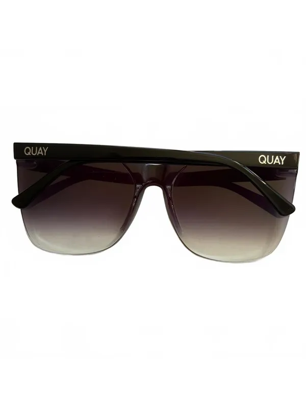 Quay Australia Come Thru Cat Eye Sunglasses Oversized Black Fade Gradient UV - Image 4
