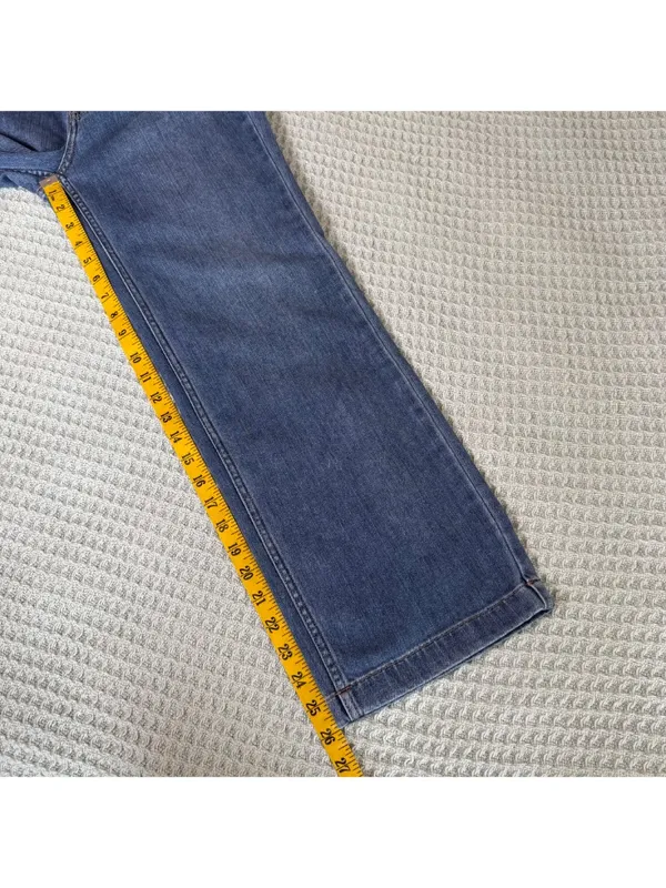 White House Black Market Wide Leg Crop Jeans Womens 2 WHBM Denim Pants Belted - Image 8