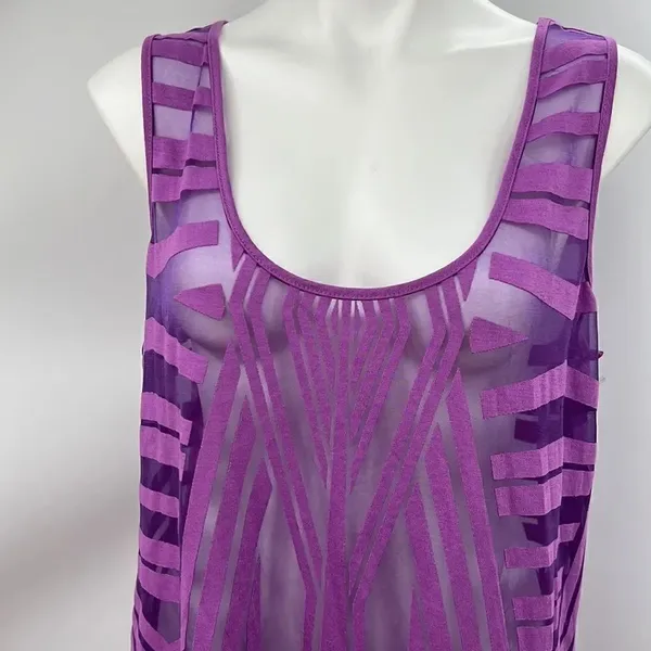 Worthington purple sheer sleeveless tank XL - Image 2