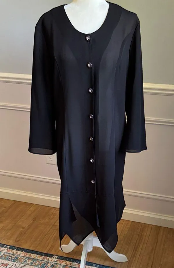 Dark Academia Vintage Chiffon Shirt Dress Witchy Whimsigoth Vampy Dolce Sz Med - Image 3