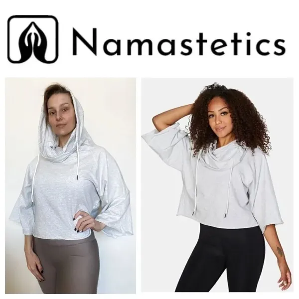 Namastetics Hoodie NEW Athleisure XL Grey Gym Relaxed Fit - Image 2