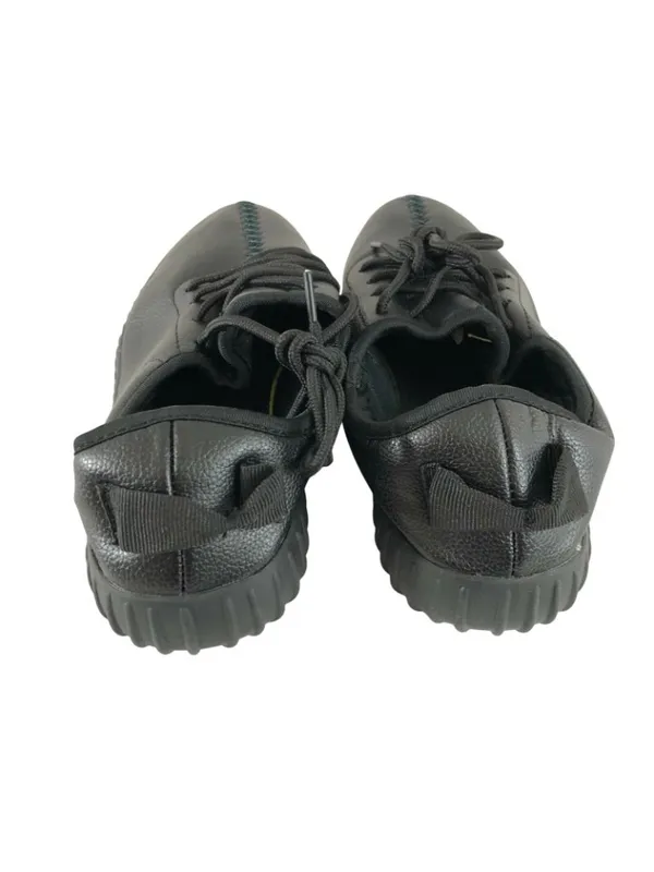 Womens Sneakers Faux Leather Lace Up Black Athletic Size 38 US 6 - Image 3