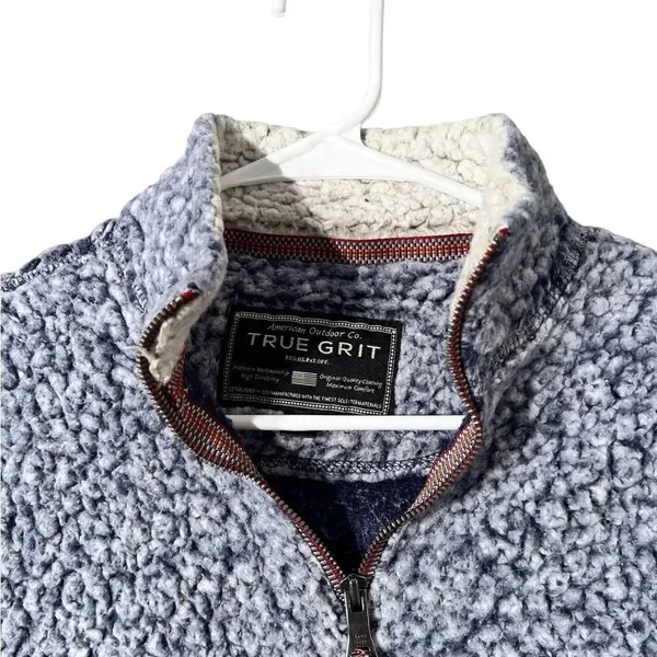 True Grit Women's Frosty Tip‎ 1/4 Zip Pullover In Vintage Blue Size Small - Image 3