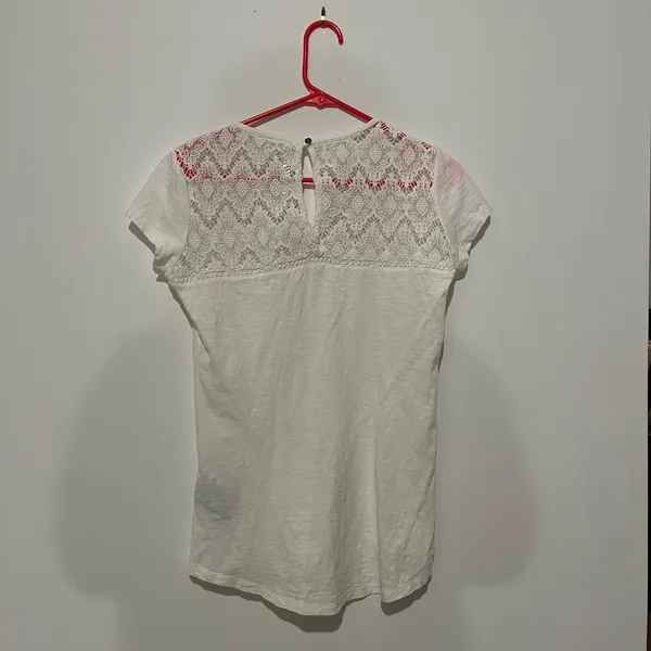 Kuhl Women’s Small Crochet Short Sleeve White Shirt - Image 4