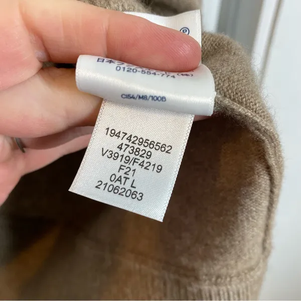 Lands' End Women's 100% cashmere Turtleneck Sweater Tan size large 14-16 luxury‎ - Image 4