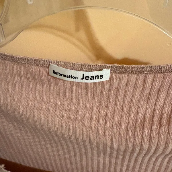Reformation Bardot Top in Blush - Image 3