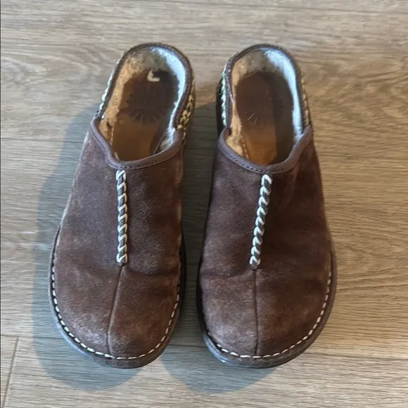 UGG Brown Mules & Clogs with Soft Suede and Slip-On Design - Image 2