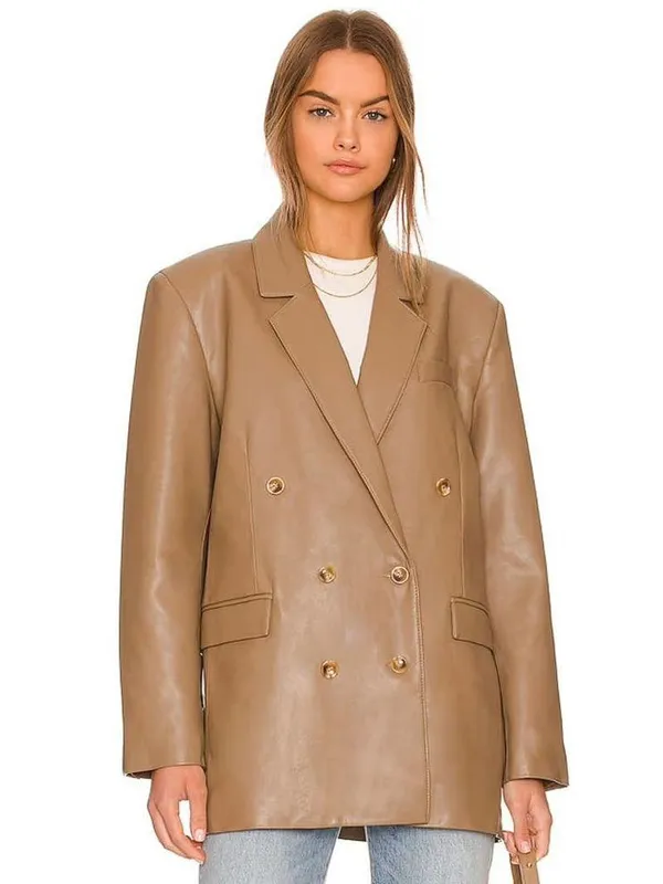 Pistola Roman Oversized Blazer in Taupe - Image 2