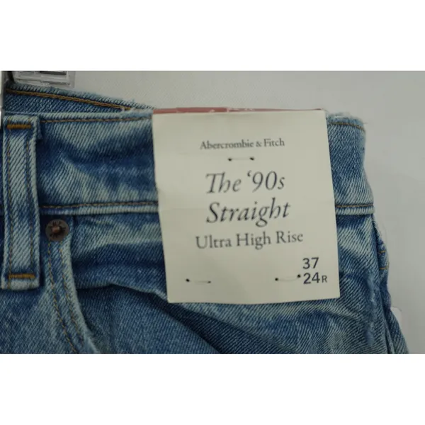 Abercrombie & Fitch The 90s Straight Ultra High Rise Jeans‎ Blue 37/24R New - Image 10